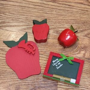 Vintage Set of 4 Teacher core Christmas Ornaments